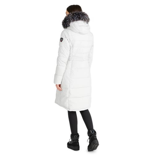 Shop Pajar Jupiter Stretch Long Quilted Puffer In Silver