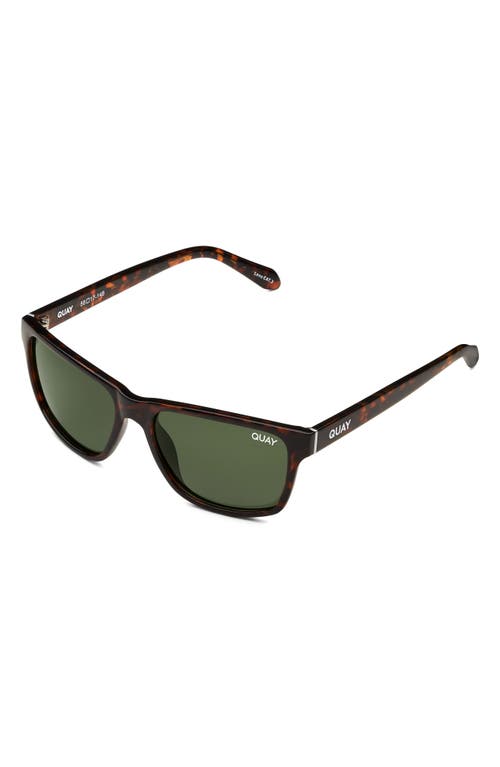Shop Quay Australia On Tour 43mm Square Polarized Sunglasses In Tortoise Gold/green Polarized
