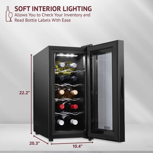 Schmecke 10 Bottle Thermoelectric Wine Cooler In Black