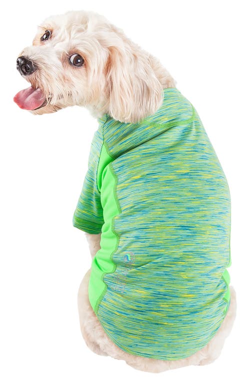 Pet Life Active Warf-speed Heathered Tone-on-tone T-shirt In Green Heather W/light Green
