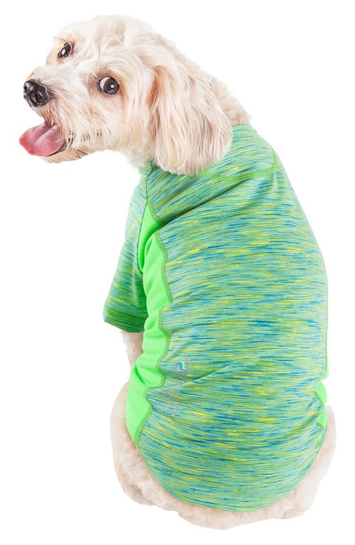 Shop Pet Life Active Warf-speed Heathered Tone-on-tone T-shirt In Green Heather W/light Green