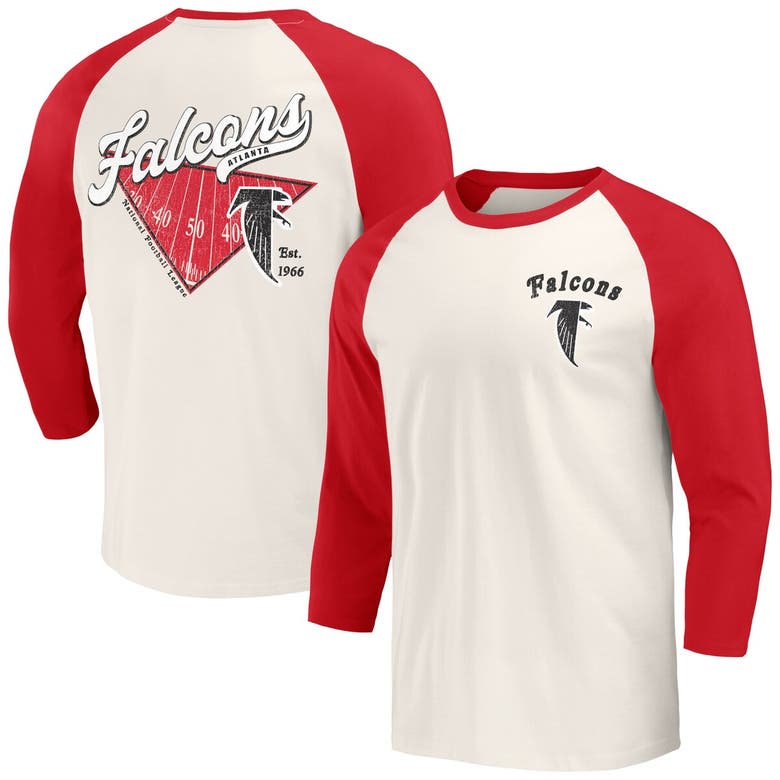 Darius Rucker Collection By Fanatics Red/white Atlanta Falcons Raglan 3/4 Sleeve T-shirt