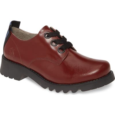 Fly London Ruda Lugged Derby, Red