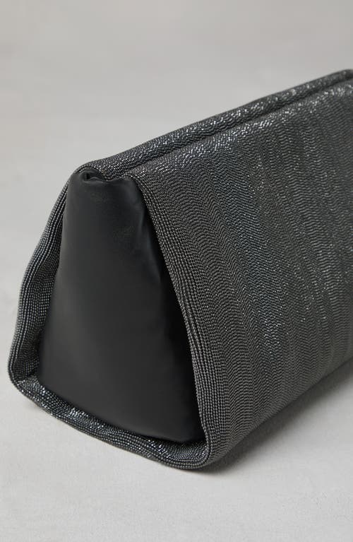 Shop Brunello Cucinelli Calfskin Precious Clutch In Black