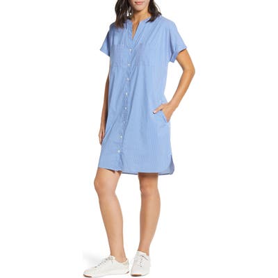Tommy Bahama Beach You To It Cotton Blend Shirtdress, Blue