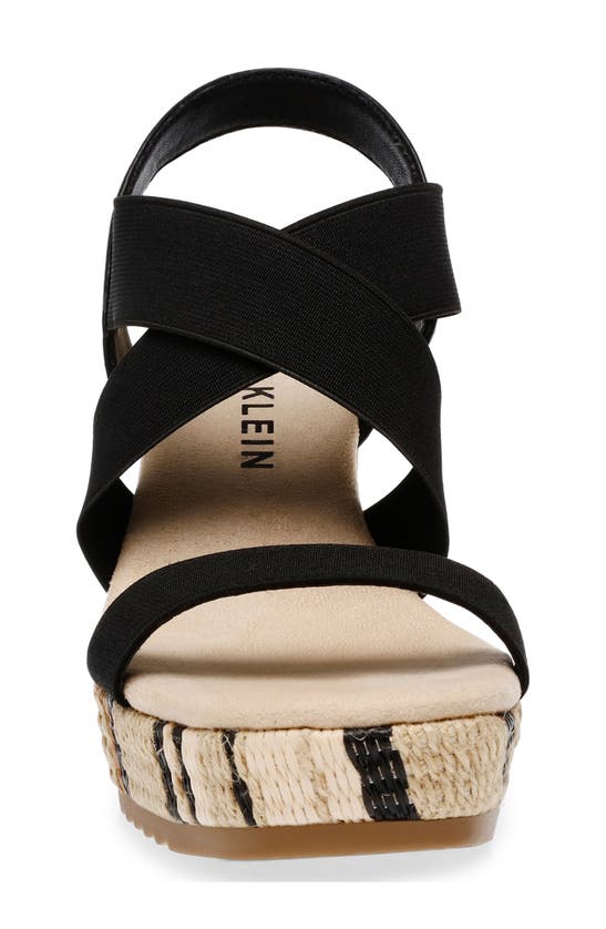 Shop Anne Klein Wyla Platform Wedge Sandal In Black Elastic