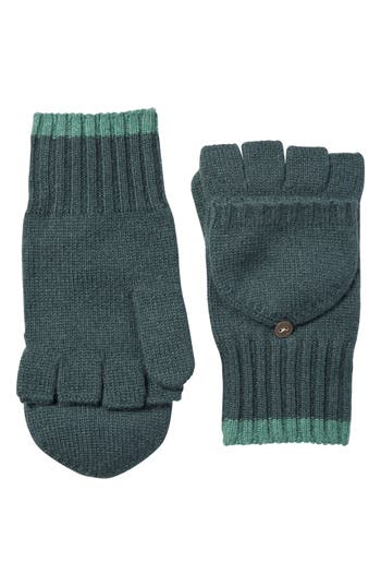 Amicale Pop Top Fingerless Cashmere Knit Gloves In Gray