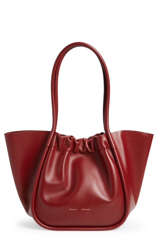 Proenza Schouler Large Ruched Leather Tote In Oxblood