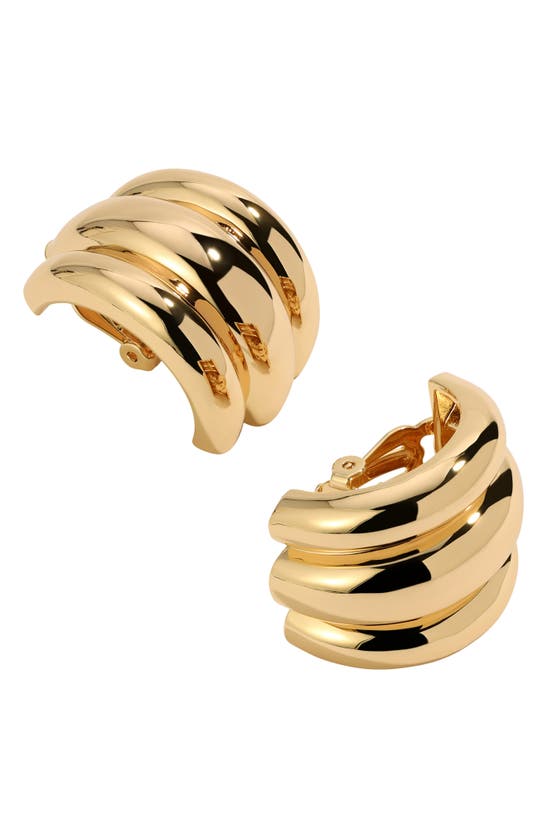 Shop Lili Claspe Elsa Shield Half Hoop Clip-on Earrings In Gold