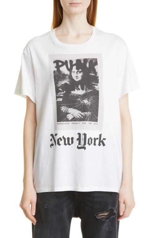 R13 Punk NYC Cotton Graphic Tee in White