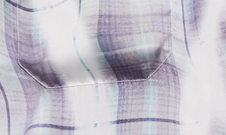 Shop Y/project Sun Bleach Check Print Short Sleeve Button-up Shirt In Light Blue/pink