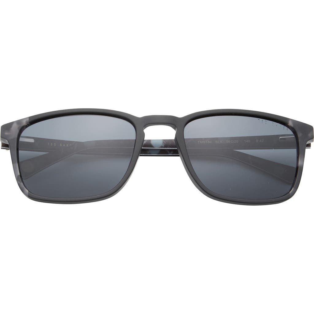 Ted Baker London 56mm Polarized Square Sunglasses In Black