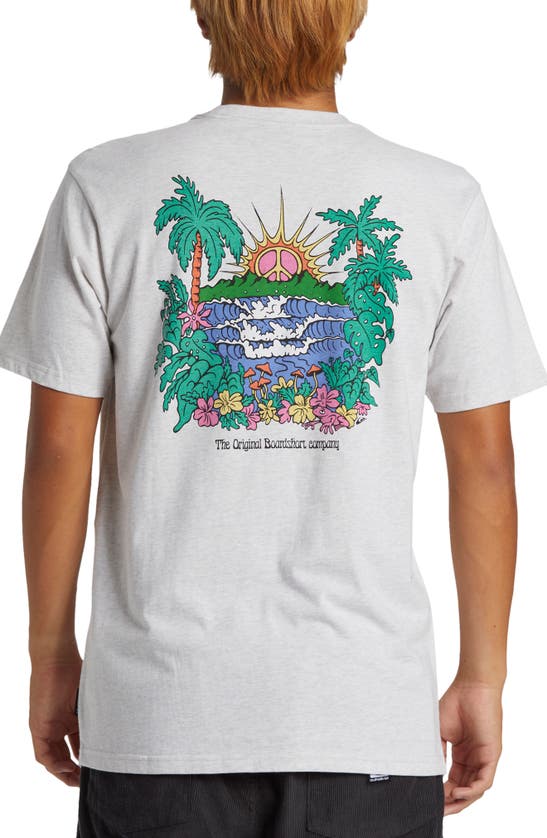 Shop Quiksilver Island Sunrise Graphic T-shirt In Snow Heather
