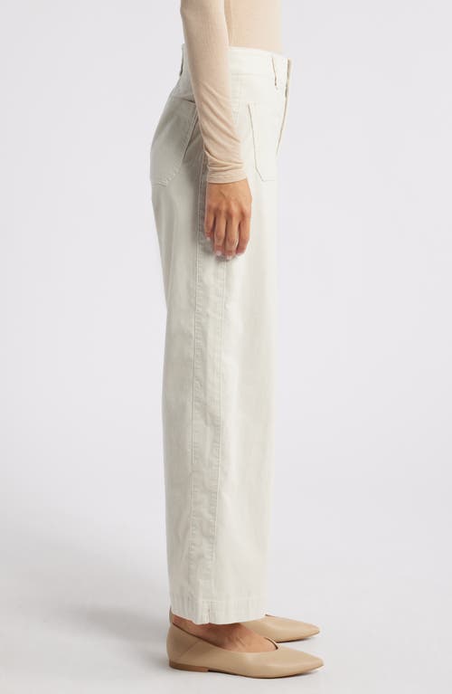 Shop Wit & Wisdom 'ab'solution Patch Pocket High Waist Wide Leg Corduroy Pants In Pale Stone