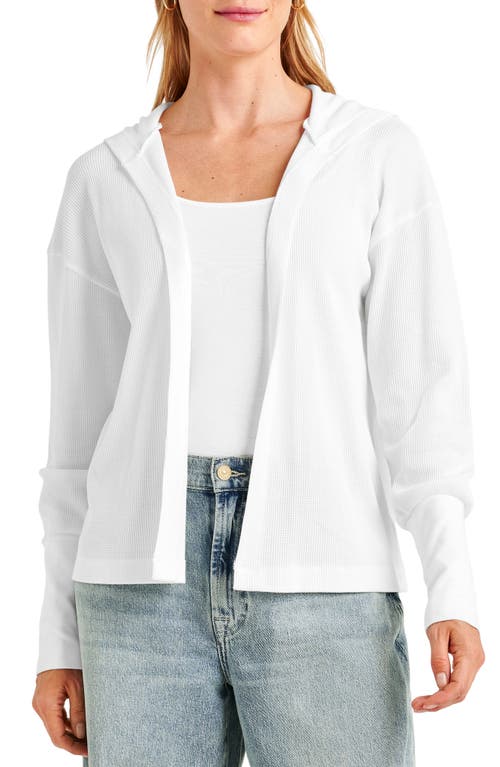 Shop Splendid Jaime Thermal Knit Open Front Hoodie In White