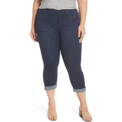 Plus Size Liverpool Sienna Pull-On Denim Capri Pants