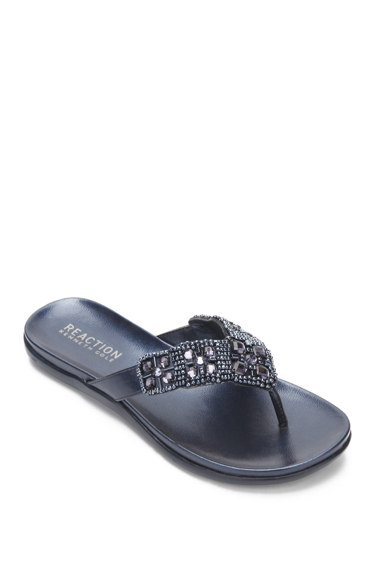 Kenneth Cole Reaction Glam-athon Embellished Thong Sandal In Navy1