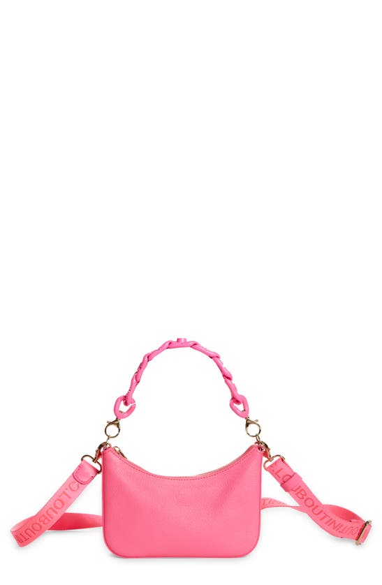 Christian Louboutin Mini Loubilab Leather Shoulder Bag In Fluo Pink/ Fluo Pink