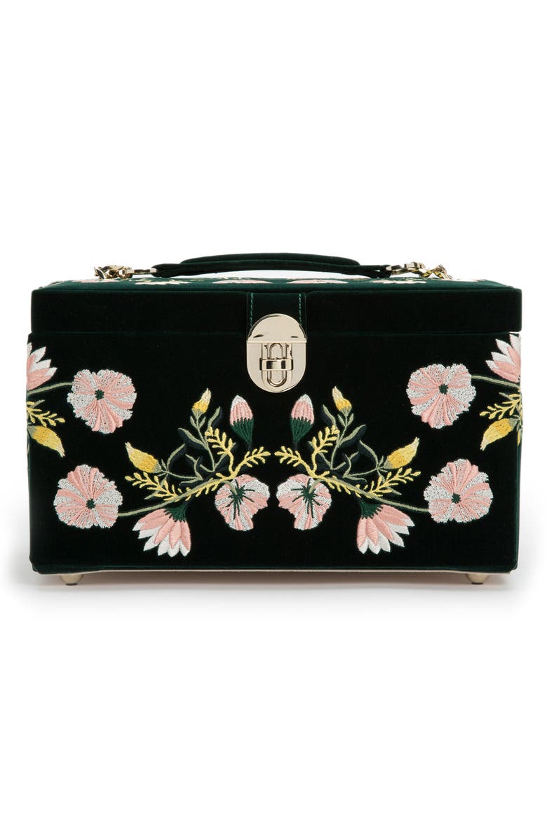 WOLF Zoe Medium Jewelry Box, Main, color, FOREST GREEN