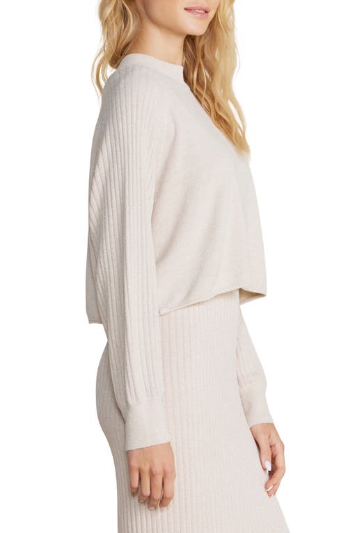 Barefoot Dreams Cozychic Ultra Lite Ribbed Mock-neck Pullover In Bisque