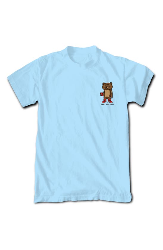 Shop Riot Society Sugee Brown Bear Cotton Graphic Tee In Light Blue