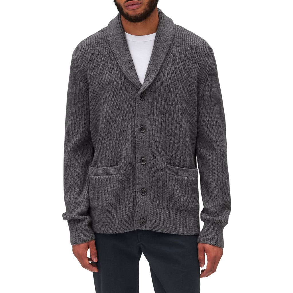 Reigning Champ Vinnie Wool Shawl Collar Cardigan in Heather Carbon