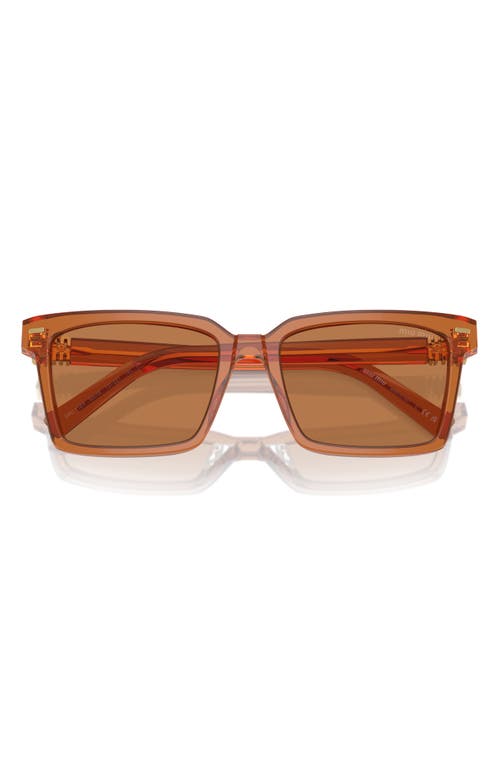 Miu Miu 55mm Rectangular Sunglasses In Brown