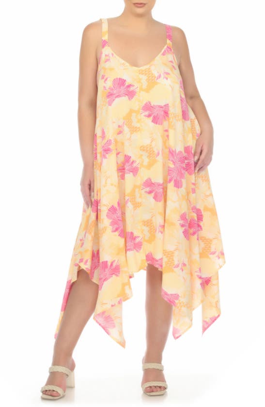 Shop Boho Me Print Handkerchief Hem Maxi Dress In Patch Mango