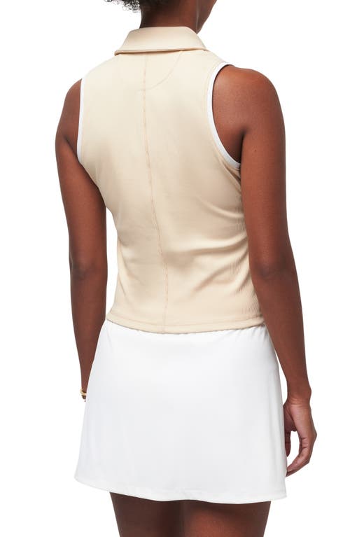 Shop Travismathew Sip & Sea Johnny Collar Rib Tank In Brazilian Sand