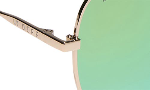 Diff 63mm Scarlett Sunglasses In Gold/torq Ice Mirror