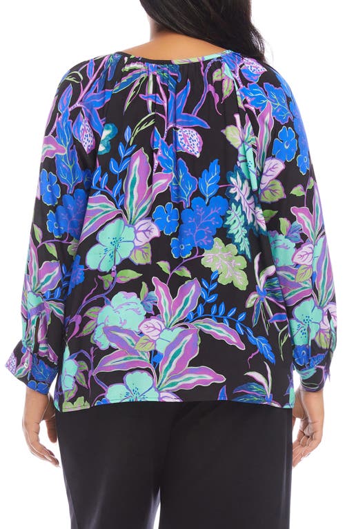 Shop Karen Kane Floral Print Top In Purple Print