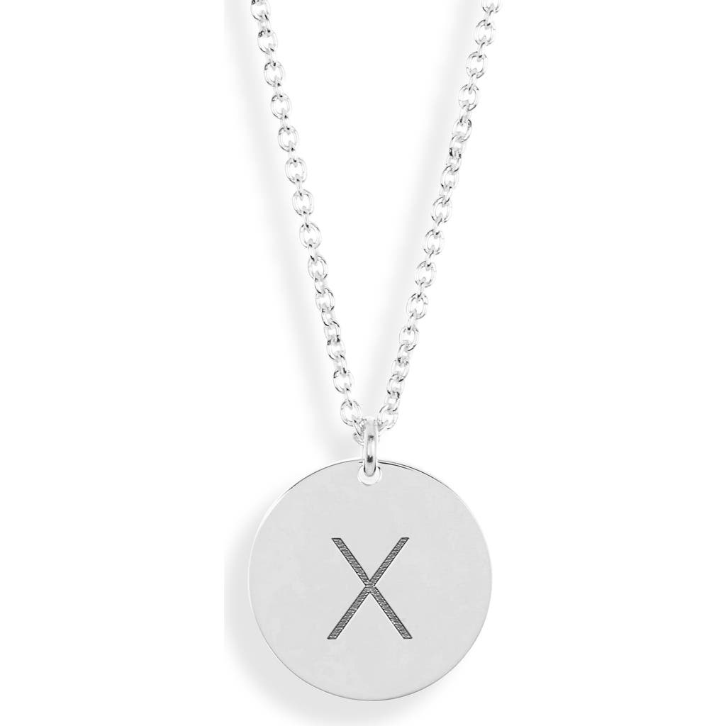 Meshmerise Initial Disc Pendant Necklace In White-x