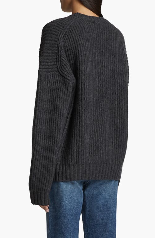 Shop Khaite Manuela Cashmere Rib Crewneck Sweater In Storm