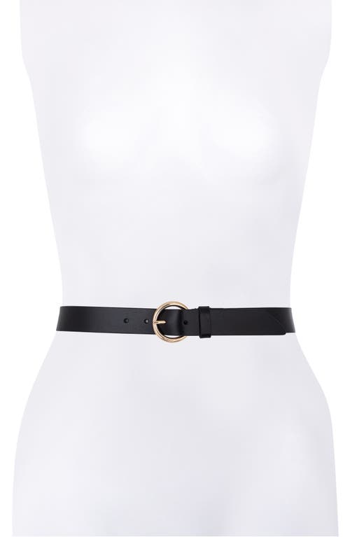 Shop Michael Michael Kors Leather Belt In Black/gold