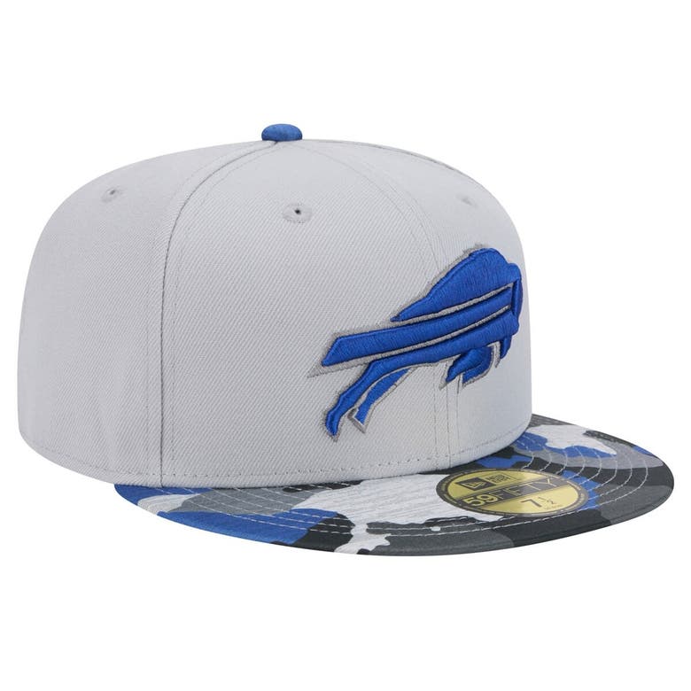 Shop New Era Gray Buffalo Bills Active Camo 59fifty Fitted Hat