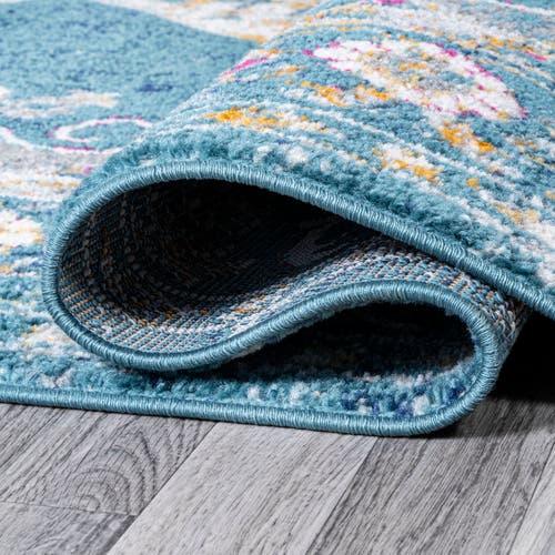 Jonathan Y Zelda Bohemian Cottage Medallion Area Rug In Turquoise/gray