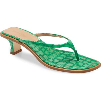 Sies Marjan Alix Crocodile Embossed Sandal, Green