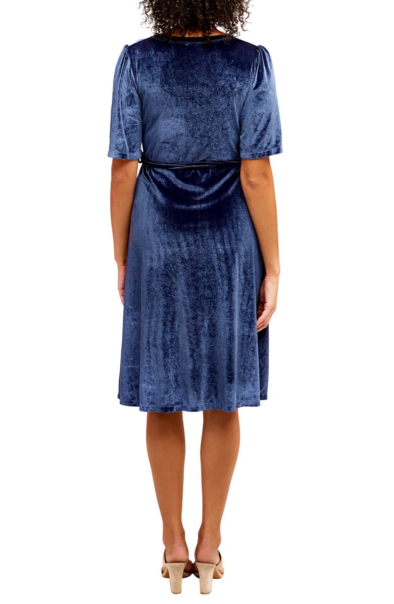 Nom Maternity Genevieve Velvet Maternity/Nursing Dress, Alternate, color, Slate