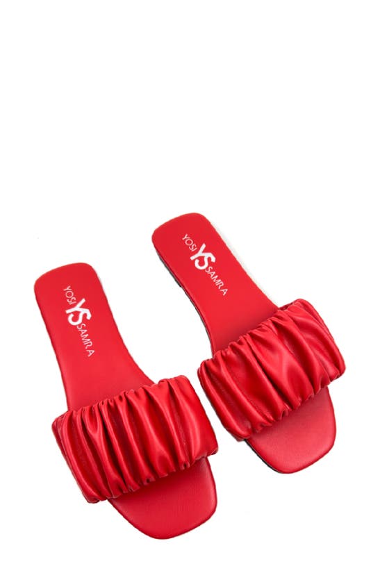 Yosi Samra Naomi Ruched Sandal In Flame In Flame