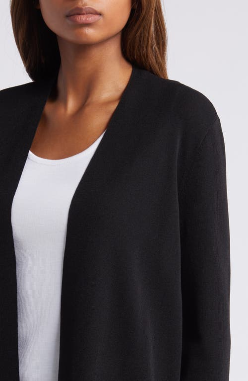 Anne Klein Womens Open Front Long Cardigan Sweater In Anne Black