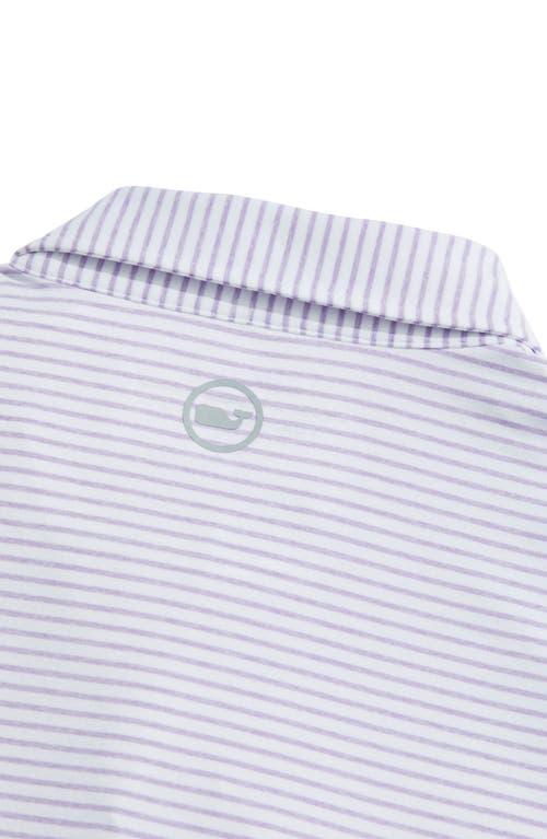 Shop Vineyard Vines Stripe Sankaty Short Sleeve Performance Polo In D818 White