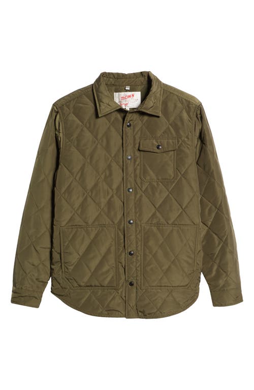 Schott NYC Quilted Down Shirt Jacket Olive at Nordstrom,