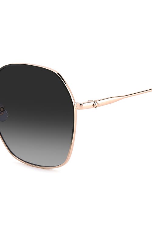 Shop Kate Spade New York Kenna 57mm Square Sunglasses In Black Pink/grey Shaded
