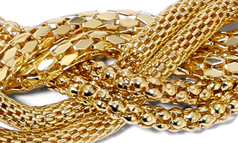 Eye Candy Los Angeles Alba Link Knot Collar Necklace In Gold