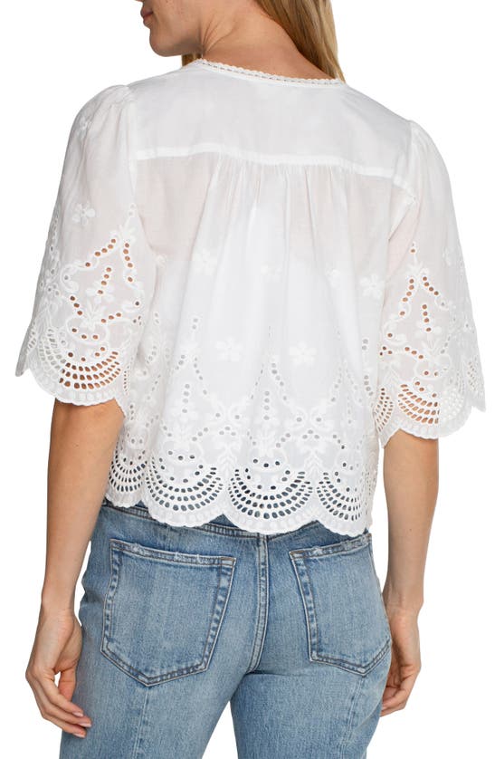 Shop Liverpool Los Angeles Eyelet Tie Front Shirt In White