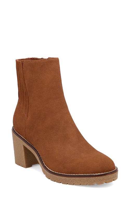 Shop Mia Harlow Lug Sole Platform Bootie In Cognac