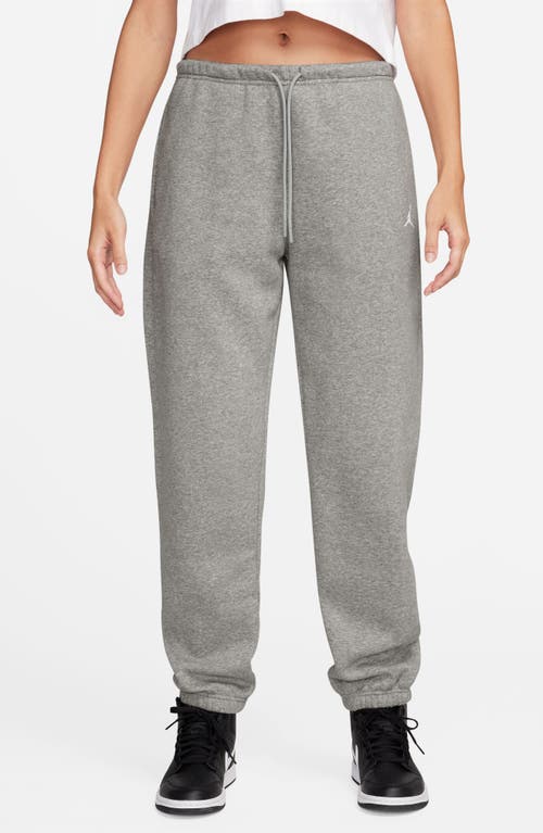 Shop Jordan Brooklyn Fleece Sweatpants In Dark Grey Heather/white