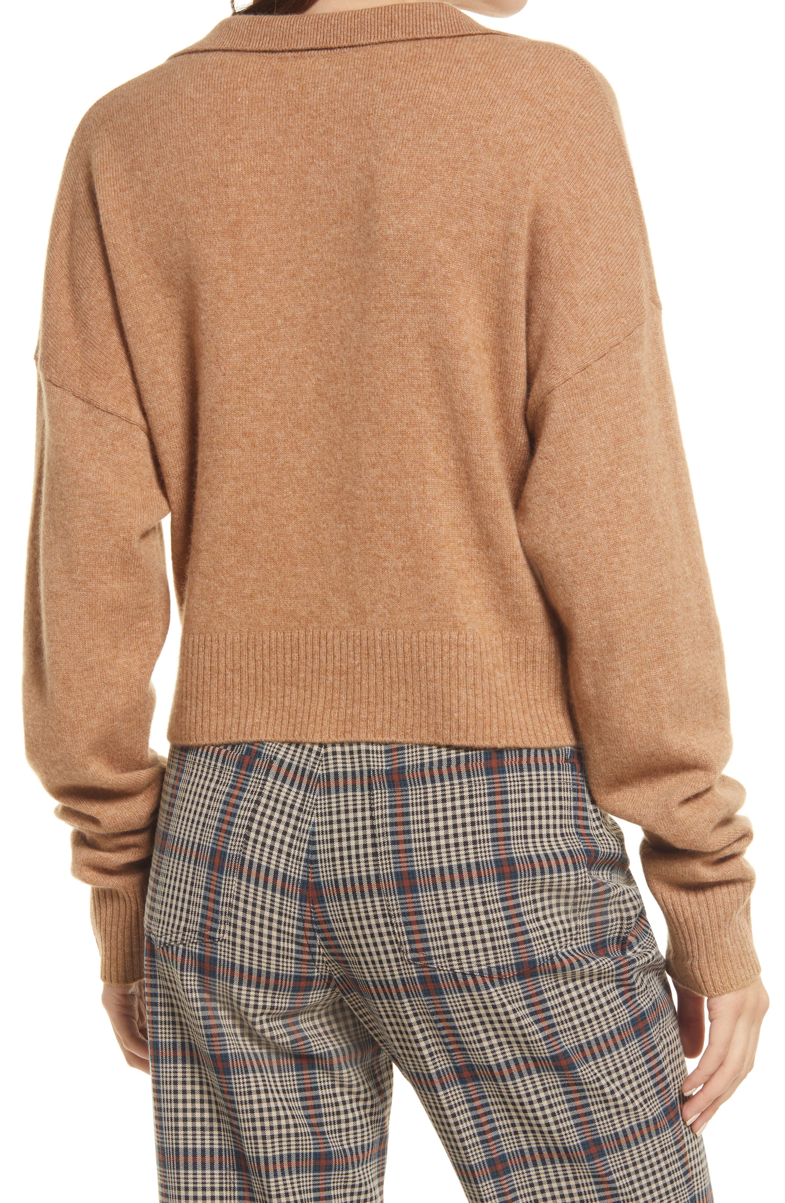 brown polo sweater