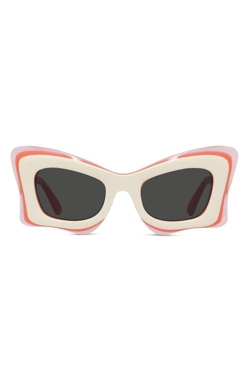 Loewe x Paula's Ibiza 50mm Butterfly Sunglasses in Beige/Other /Smoke at Nordstrom