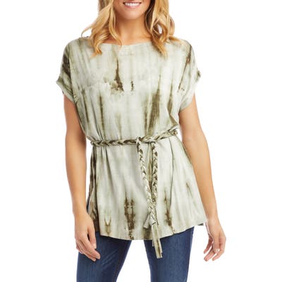 Karen Kane Tie Dye Belted Tunic, Green